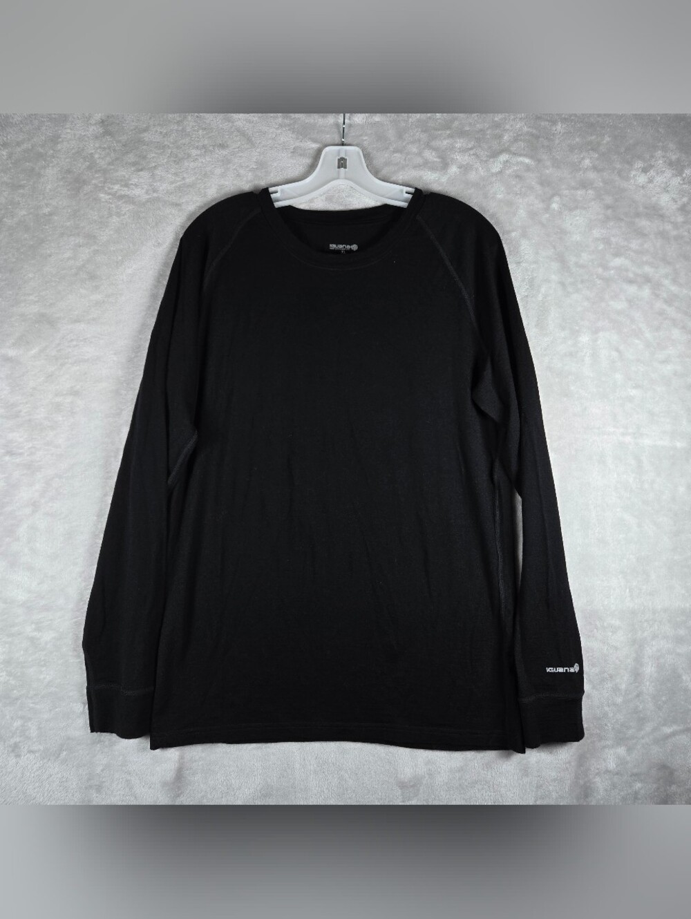 Iguana 100% Superfine Merino Wool Long Sleeve Base Layer Mens Size XL Black